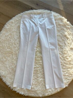 White Straight-Leg Dress Pants